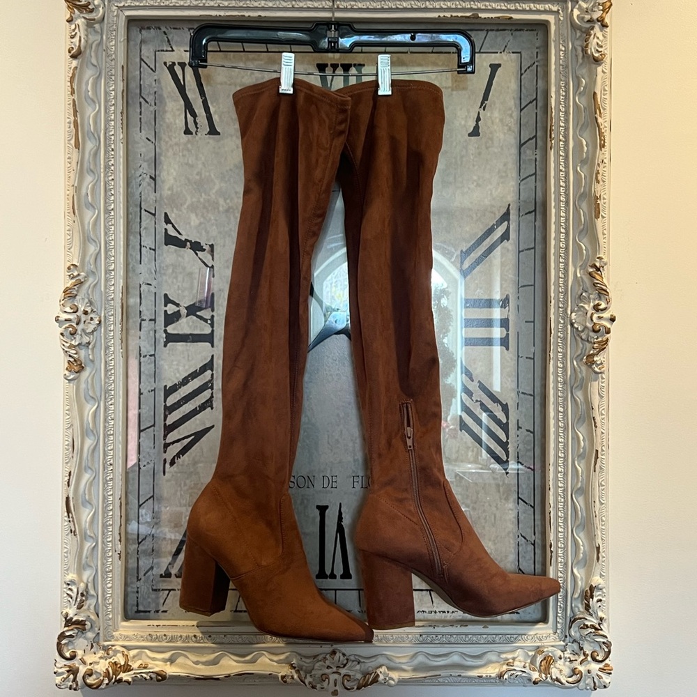 Over-the-Knee Faux Suede Boots
